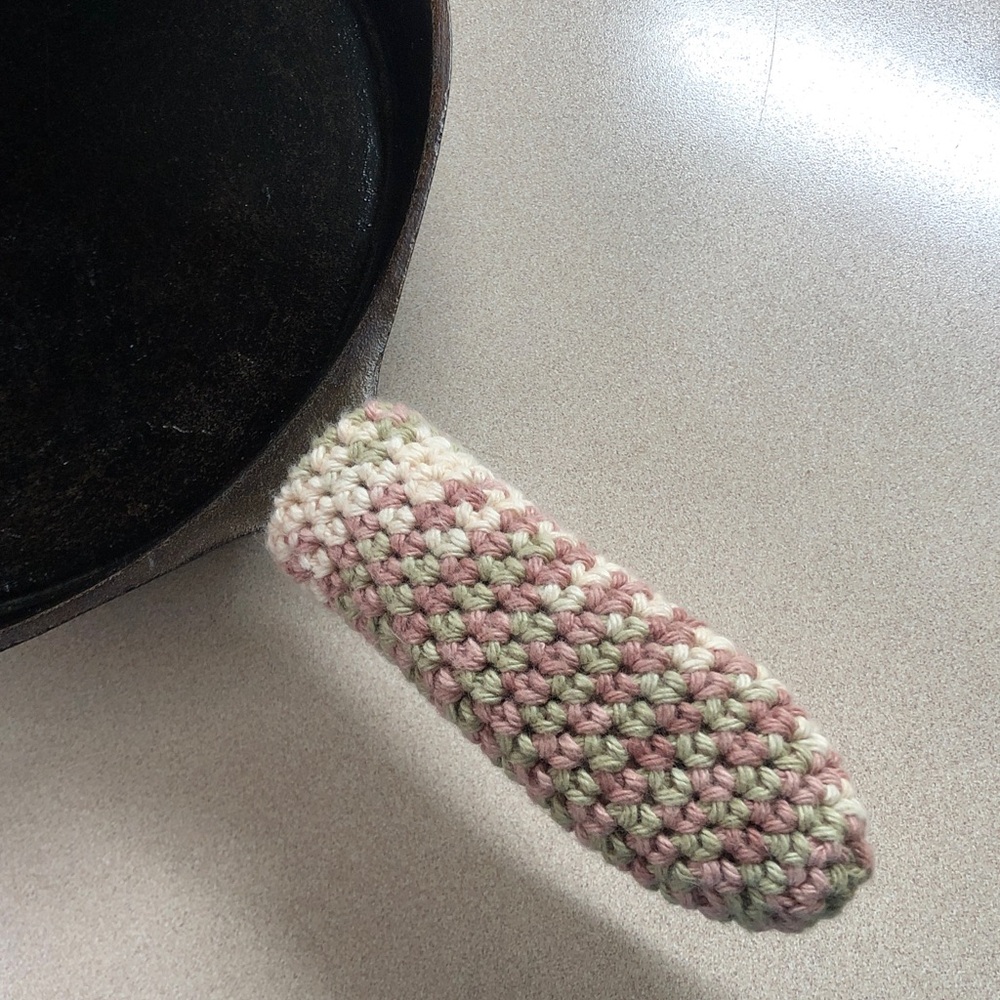 Crochet cast iron Pan Handle holder Double thick 100% cotton handmade